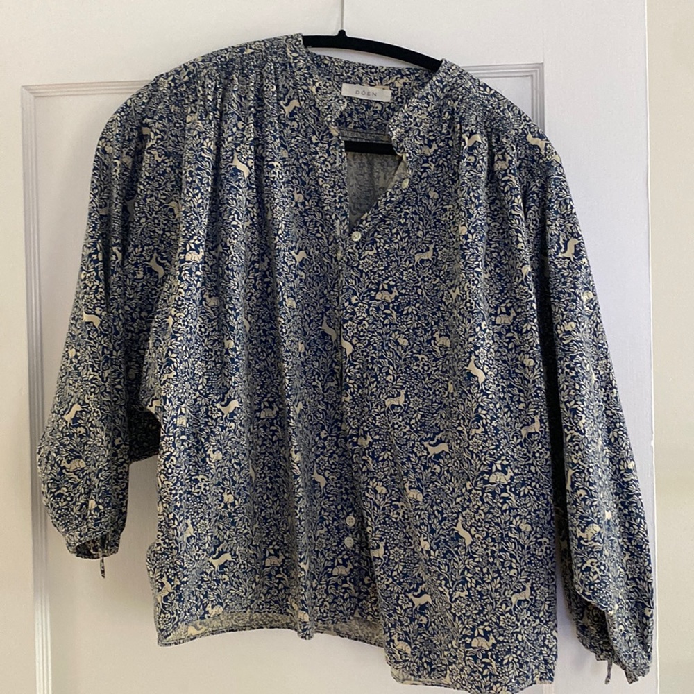 Doen blue toile blouse - 100% organic cotton